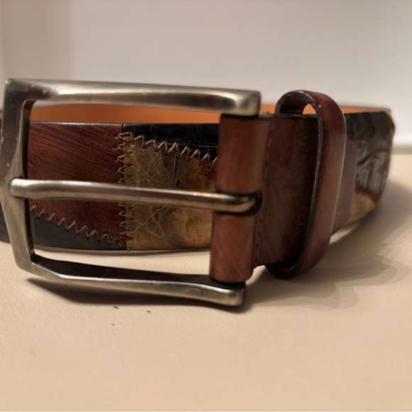 Stefano Piazza Leather Reptile Patchwork Belt - Picture 5 of 5
